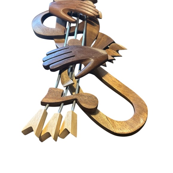 Vintage Carved Wood Musical Notes & Treble Clef Sculpture Abstract Music Art 16" - Picture 6 of 7